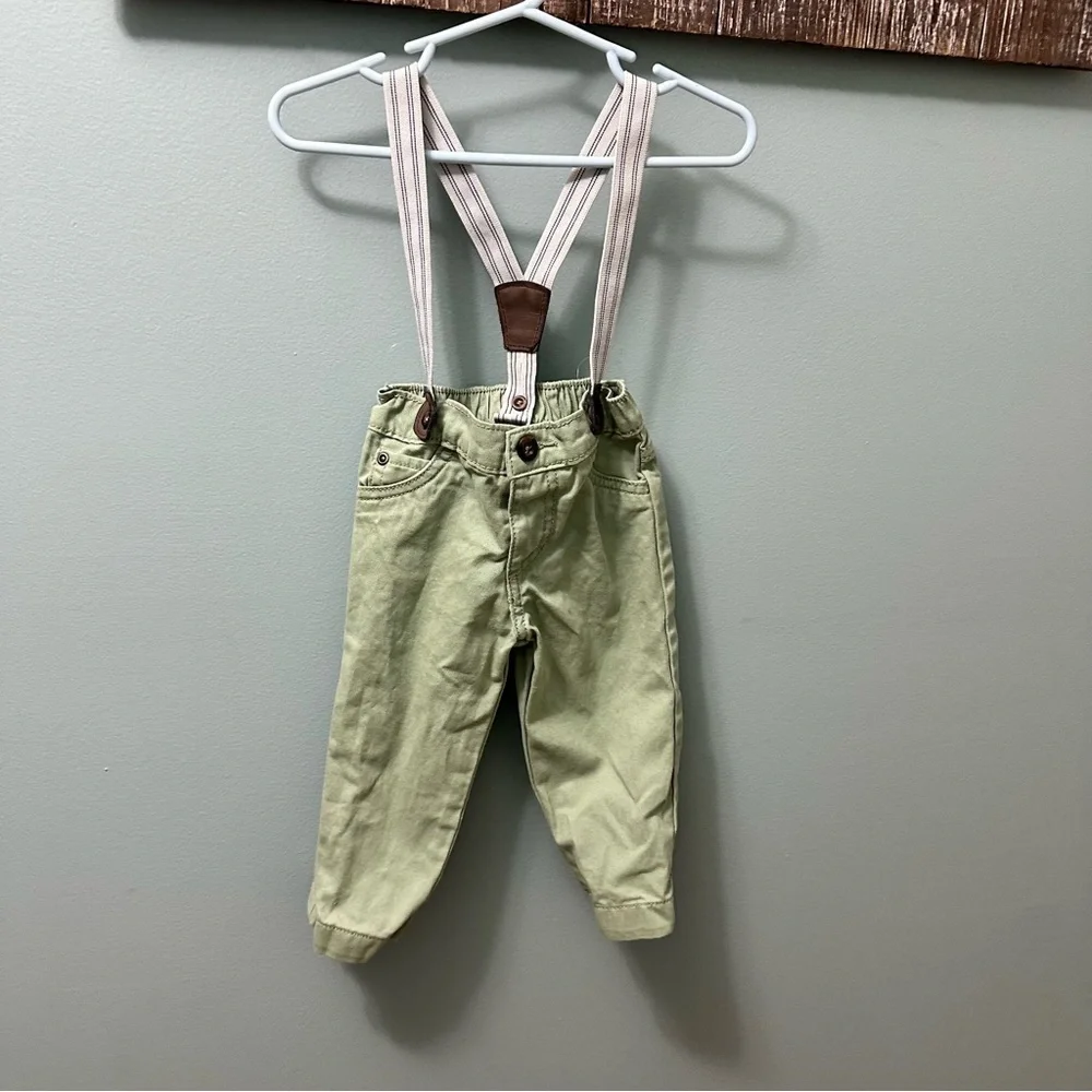 Carter's Child of Mine Baby Boy and Pant Outfit overalls suspenders 12 months